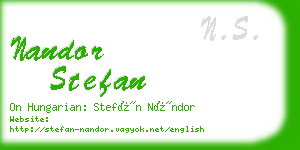 nandor stefan business card